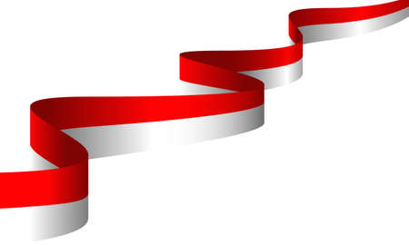 Indonesia wavy flag. vector illustration on a white backgroundのイラスト素材