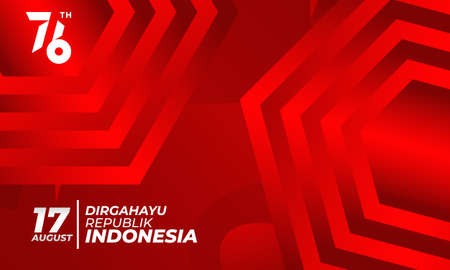 red gradient wallpaper background landing page banner with happy independence day in indonesia