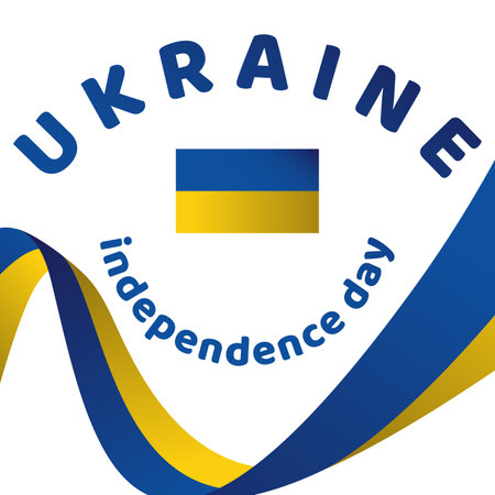 ukraine independence day design template. waving flags. vector illustrationのイラスト素材