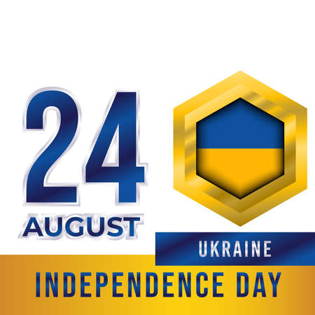 ukraine independence day design template. waving flags. vector illustrationのイラスト素材