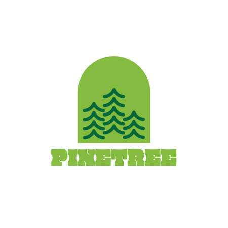 Pines Tree Window Logo design templateのイラスト素材