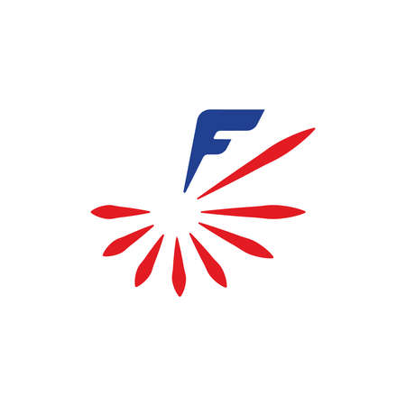 Letter F Bloom Logo design vector templateのイラスト素材