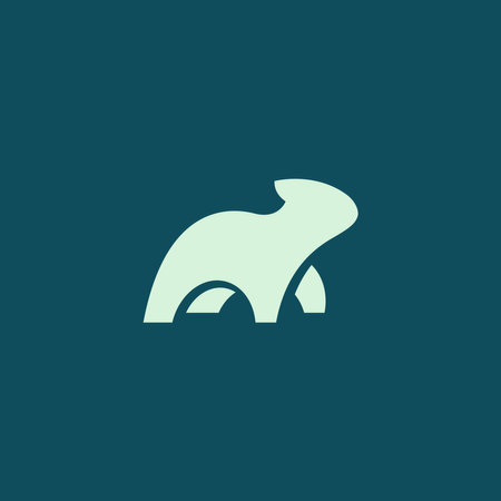 simple and clean polar ice bear silhouette logo. Vector illustrationのイラスト素材