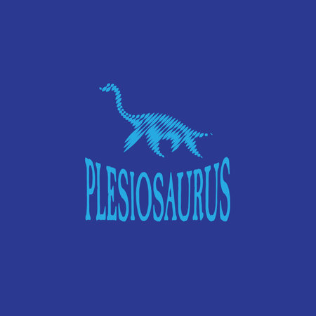 plesiosaurus logo design concept. vector illustration. halftone dinosaur silhouetteのイラスト素材