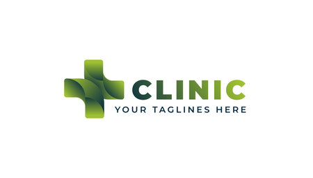 green gradient hospital medical clinic logoのイラスト素材