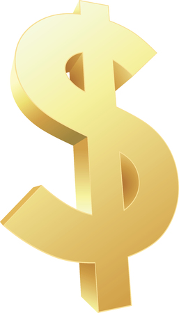 3D Dollarのイラスト素材