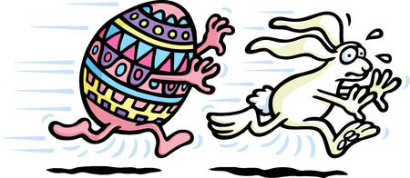 Chasing Easter Bunnyのイラスト素材