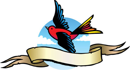 Bird tattooのイラスト素材