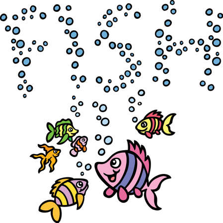 Fish Wordのイラスト素材