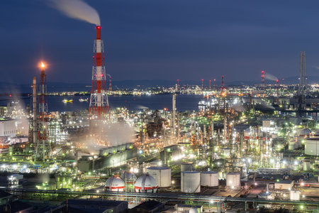 Factory night view Yokkaichi City
