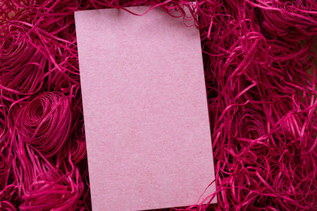 Pink message cardの写真素材