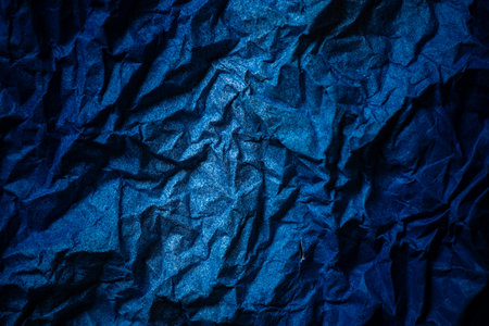Crumpled blue backgroundの写真素材