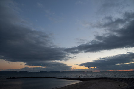 Ocean at duskの写真素材