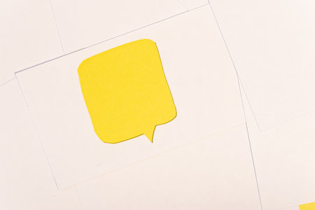 Yellow speech bubbleの写真素材