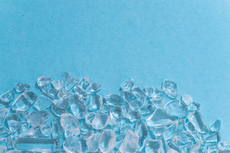 Crystal on a light blue backgroundの写真素材