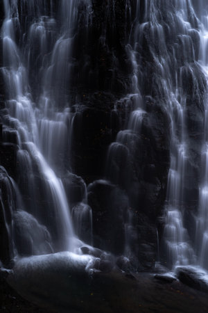 The beautiful, spraying waterfall of Bandokoro Falls, Norikura Highlands