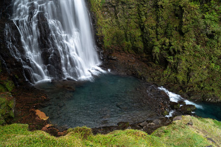 The beautiful, spraying waterfall of Bandokoro Falls