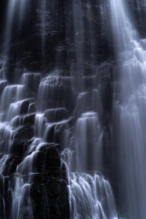 The beautiful spray of Bansho Falls at Norikura Plateau