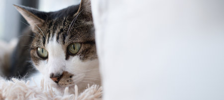 Cute cat staringの写真素材