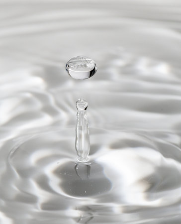 Beautiful water droplets action shotの写真素材