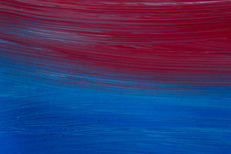 Background painted with red and blue paintの写真素材