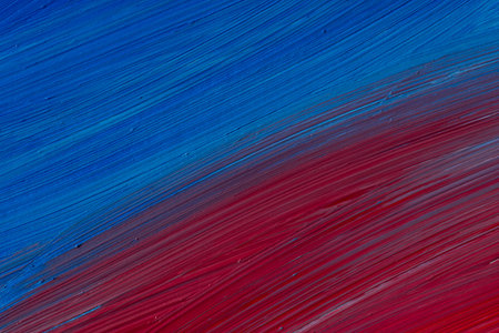 Background painted with red and blue paintの写真素材