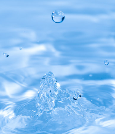 Beautiful water droplets action shotの写真素材