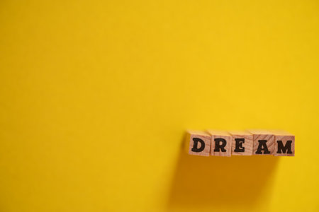 Blocks arranged in the order of "DREAM"の写真素材