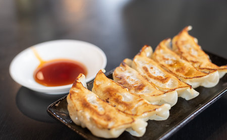 Delicious looking dumplingsの写真素材