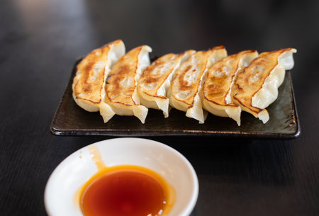 Delicious looking dumplingsの写真素材