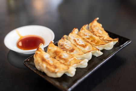 Delicious looking dumplingsの写真素材