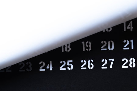 Black and white calendarの写真素材