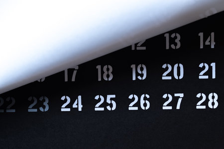 Black and white calendarの写真素材