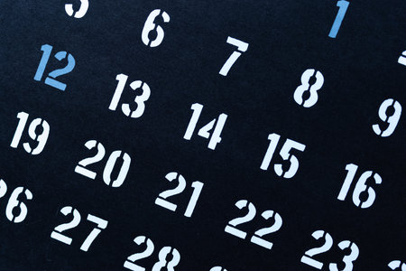 Black and white calendarの写真素材