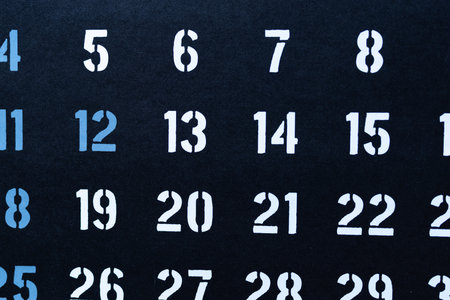 Black and white calendarの写真素材