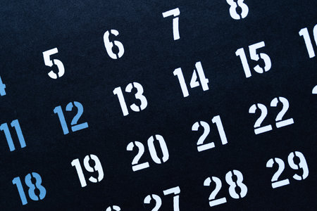 Black and white calendarの写真素材