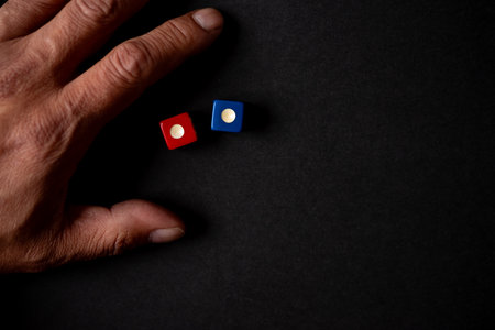 Person holding diceの写真素材