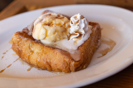 Delicious French toast at a cafe