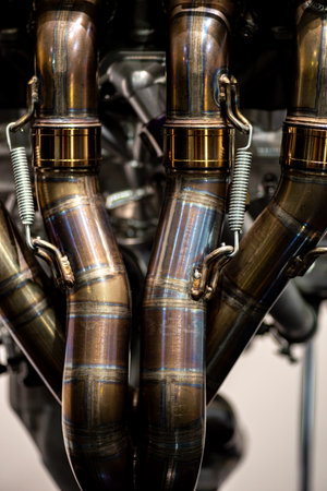 Beautiful motorcycle mufflerの写真素材