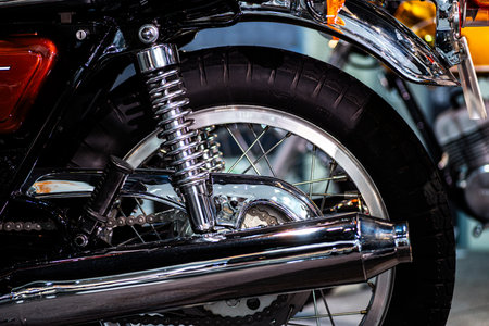Beautiful motorcycle mufflerの写真素材