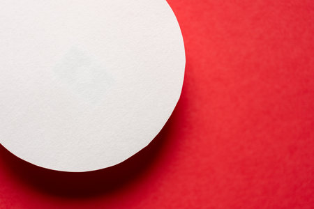 Red background with white circlesの写真素材