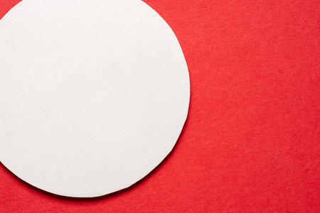 Red background with white circlesの写真素材