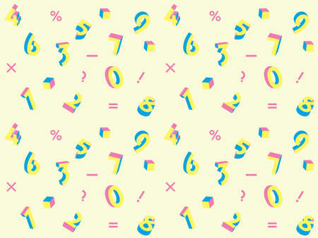 Seamless pattern studded with colorful numbers.のイラスト素材