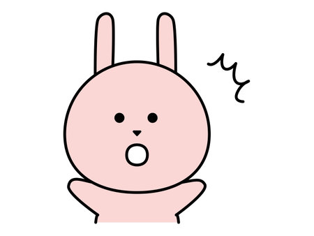 A cute rabbit character is surprised.

Cute and funny animal is expressing emotion.のイラスト素材