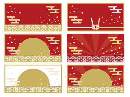 Japanese style coupon background setのイラスト素材