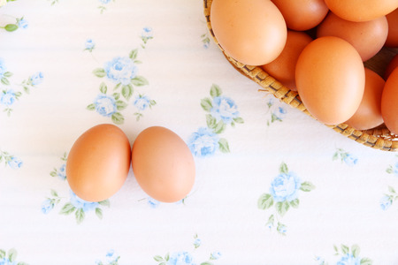 Eggs old vintage style on retro backgroundの写真素材
