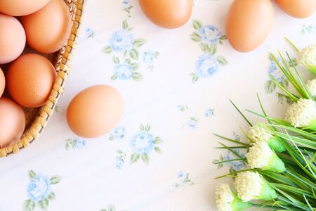 Eggs old vintage style on retro background