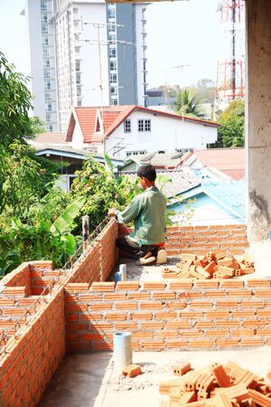 Bricklaying Frame Construction Site.のeditorial素材