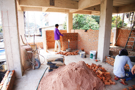 Construction Industry, House, Residential Structure, frame, Residential District, Construction Site, Architecture, Incomplete, Construction Material, Timber, Plywood, Oriented Strand Board, storey, Composite Material.のeditorial素材