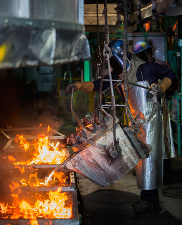 matallurgic production, production of cast iron, metal meltingの写真素材